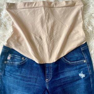 MATERNITY Adriano Goldschmied Blue Denim jeans w/ maternity shapewear for belly
